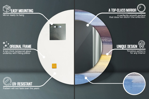 Bedrukte ronde spiegel Abstract beeld