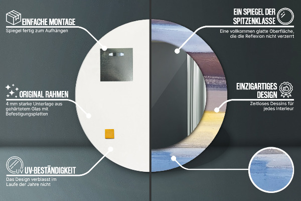 Bedrukte ronde spiegel Abstract beeld