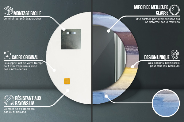 Bedrukte ronde spiegel Abstract beeld