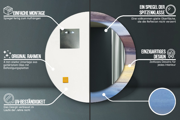 Bedrukte ronde spiegel Abstract beeld