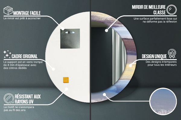 Bedrukte ronde spiegel Abstract beeld