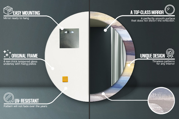 Bedrukte ronde spiegel Abstract beeld