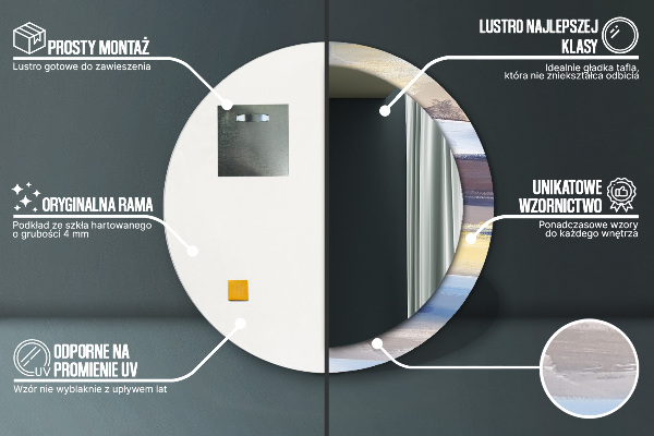 Bedrukte ronde spiegel Abstract beeld