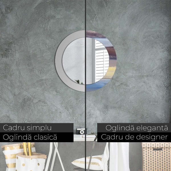 Bedrukte ronde spiegel Abstract beeld