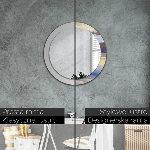 Bedrukte ronde spiegel Abstract beeld