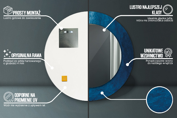 Ronde spiegel met decoratie Abstracte kunst
