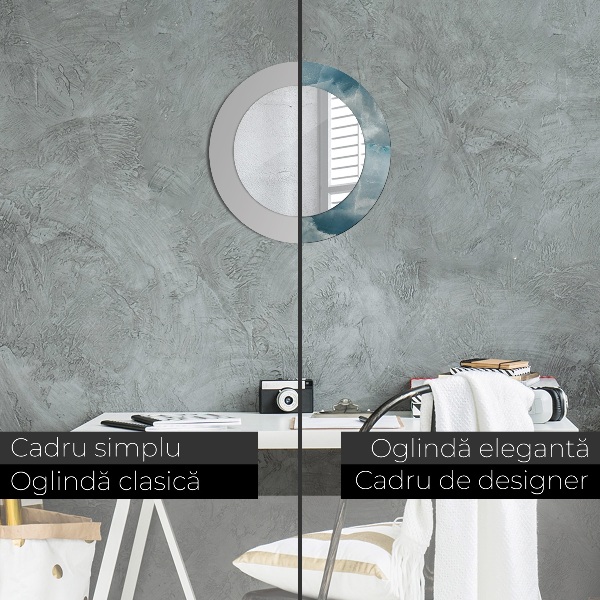 Bedrukte ronde spiegel Blauw onyxmarmer