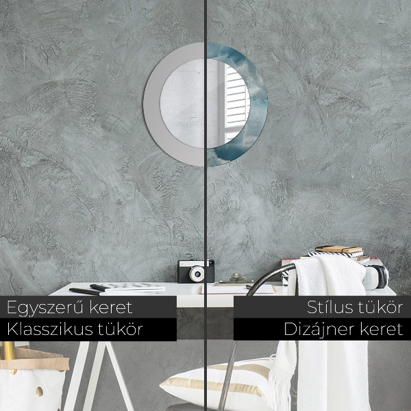 Bedrukte ronde spiegel Blauw onyxmarmer