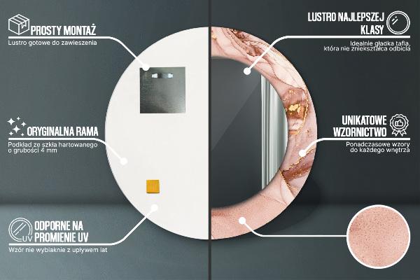 Ronde spiegel met decoratie Abstracte vloeistof