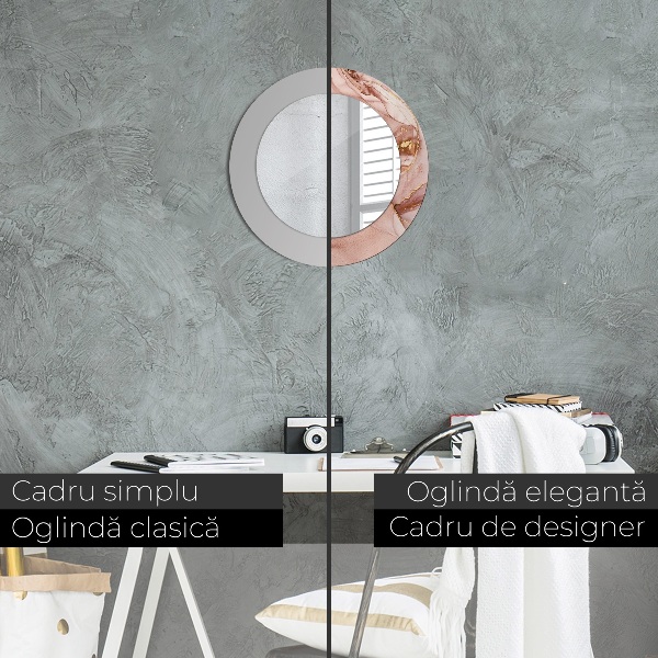 Ronde spiegel met decoratie Abstracte vloeistof