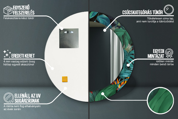 Bedrukte ronde spiegel Bos in de jungle