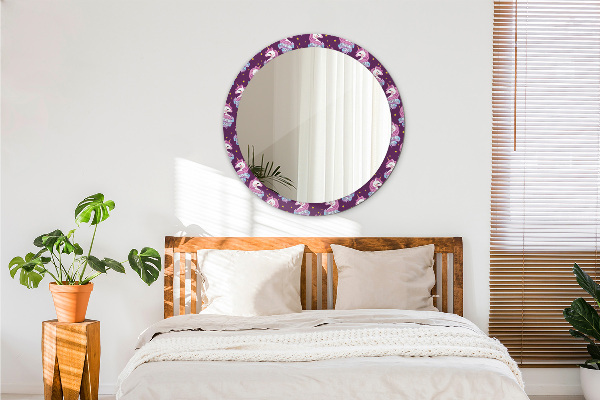 Bedrukte ronde spiegel Eenhoorn sterren