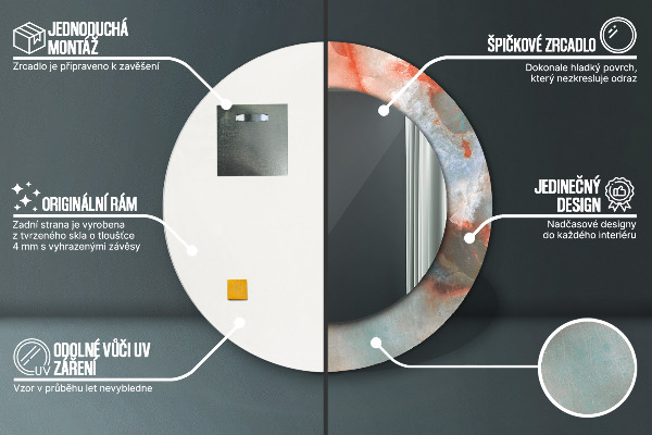 Bedrukte ronde spiegel Onyx-knikkers