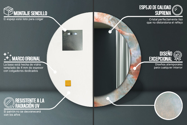 Bedrukte ronde spiegel Onyx-knikkers