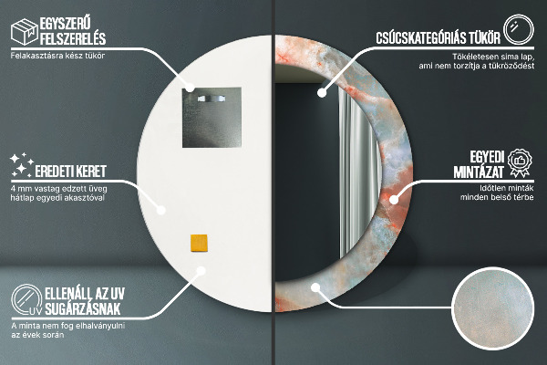 Bedrukte ronde spiegel Onyx-knikkers