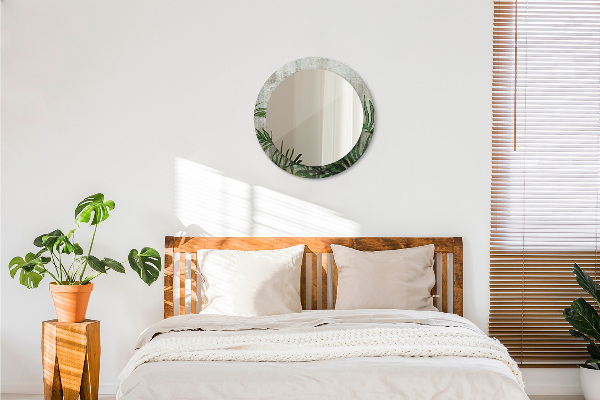 Bedrukte ronde spiegel Varen bladeren