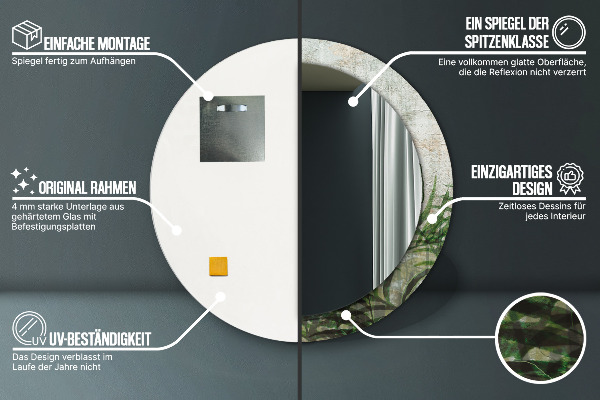 Bedrukte ronde spiegel Varen bladeren