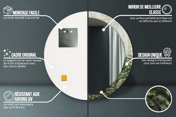 Bedrukte ronde spiegel Varen bladeren