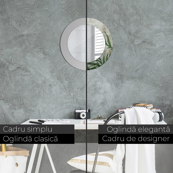 Bedrukte ronde spiegel Varen bladeren