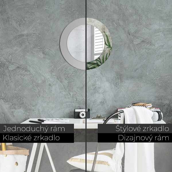 Bedrukte ronde spiegel Varen bladeren