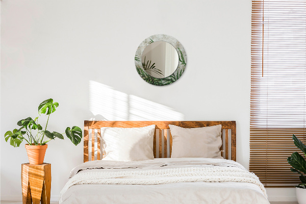 Bedrukte ronde spiegel Varen bladeren