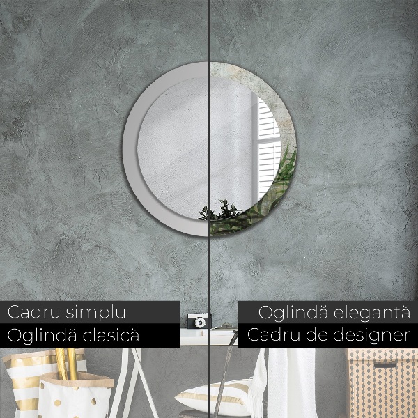 Bedrukte ronde spiegel Varen bladeren