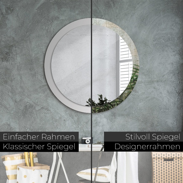 Bedrukte ronde spiegel Varen bladeren