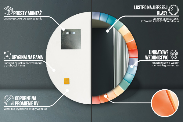 Ronde spiegel met decoratie Radiale concentrische strepen