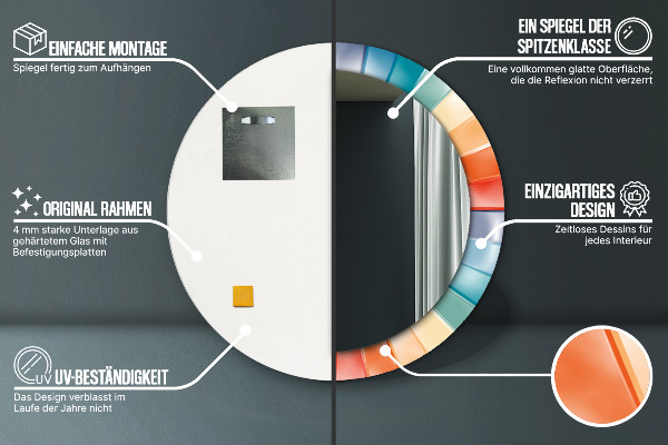 Ronde spiegel met decoratie Radiale concentrische strepen
