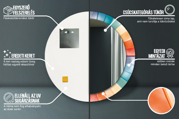 Ronde spiegel met decoratie Radiale concentrische strepen