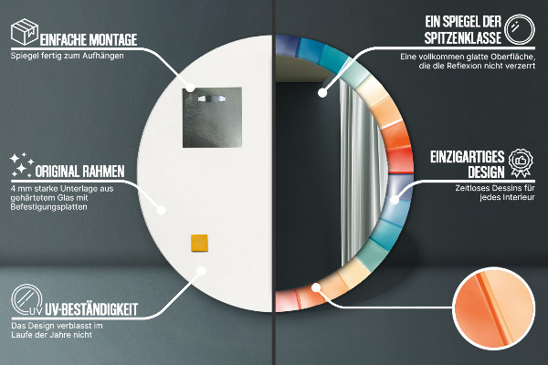 Ronde spiegel met decoratie Radiale concentrische strepen