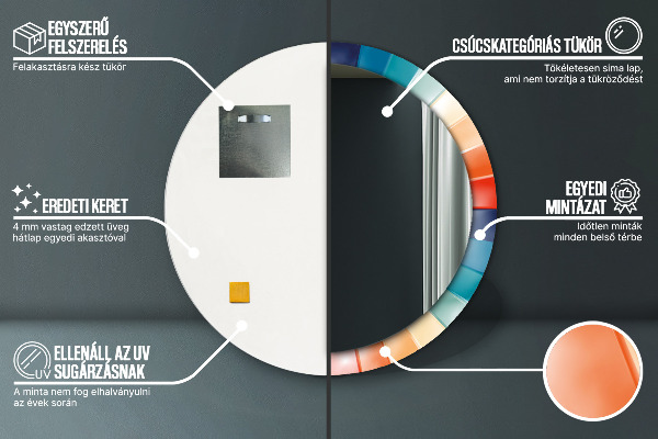 Ronde spiegel met decoratie Radiale concentrische strepen