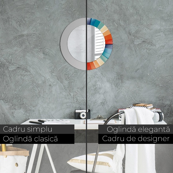 Ronde spiegel met decoratie Radiale concentrische strepen