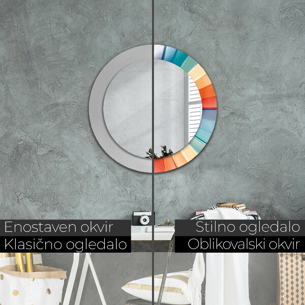 Ronde spiegel met decoratie Radiale concentrische strepen