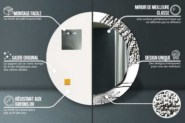 Ronde spiegel met bedrukte lijst Graffiti-patroon
