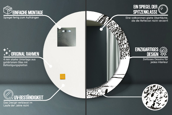 Ronde spiegel met bedrukte lijst Graffiti-patroon