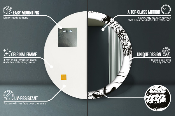 Ronde spiegel met bedrukte lijst Graffiti-patroon