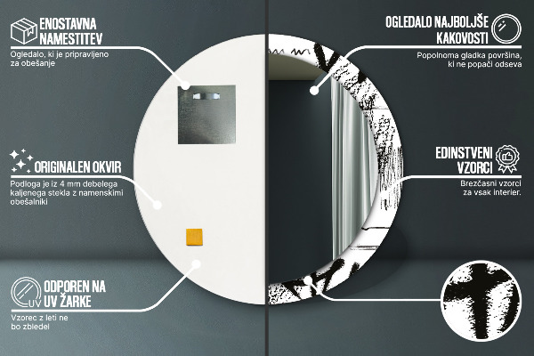 Ronde spiegel met bedrukte lijst Graffiti-patroon