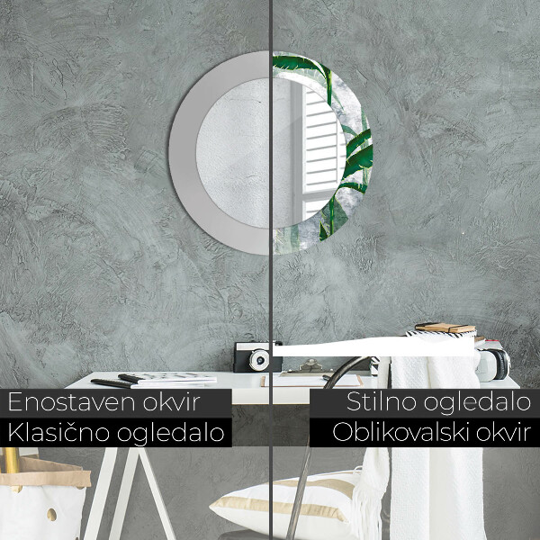 Bedrukte ronde spiegel Tropische bladeren