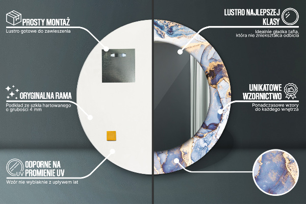 Ronde spiegel met decoratie Abstracte vloeibare kunst