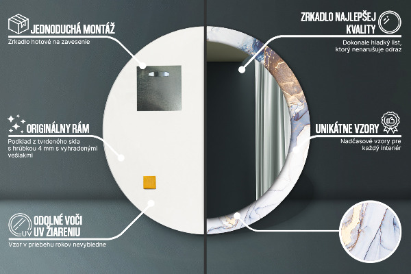 Ronde spiegel met decoratie Abstracte vloeibare kunst