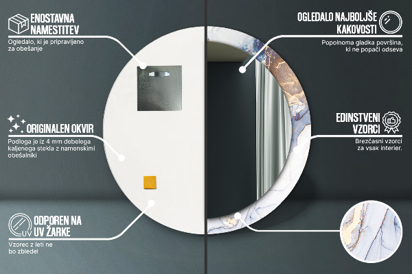 Ronde spiegel met decoratie Abstracte vloeibare kunst