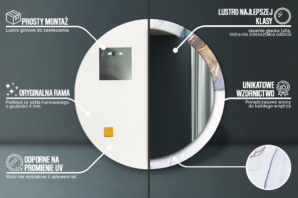Ronde spiegel met decoratie Abstracte vloeibare kunst