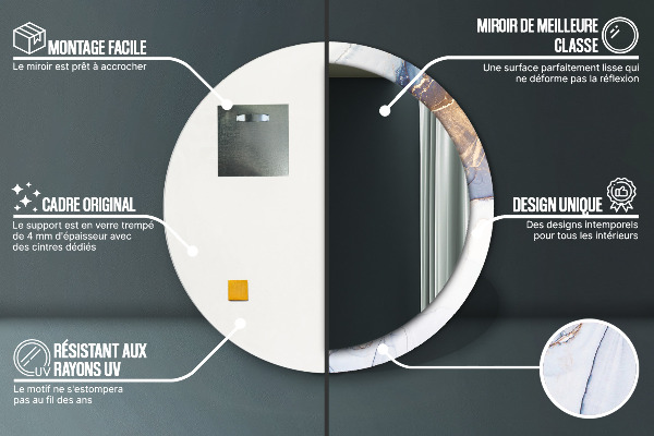 Ronde spiegel met decoratie Abstracte vloeibare kunst
