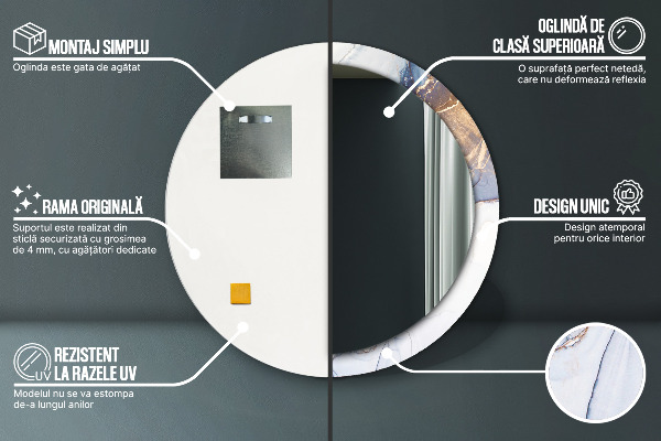 Ronde spiegel met decoratie Abstracte vloeibare kunst