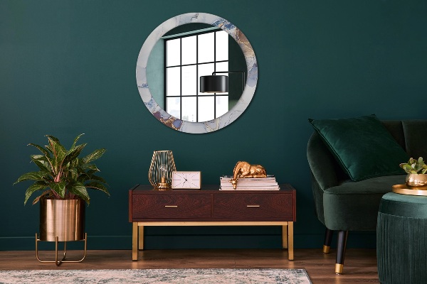 Ronde spiegel met decoratie Abstracte vloeibare kunst