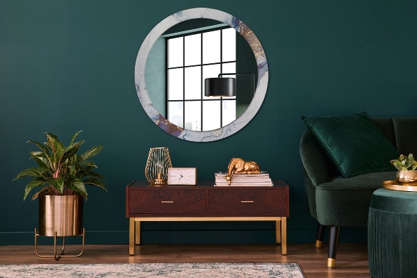 Ronde spiegel met decoratie Abstracte vloeibare kunst