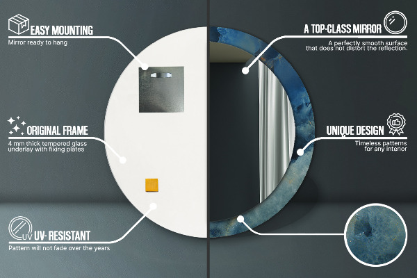 Bedrukte ronde spiegel Onyx-marmer