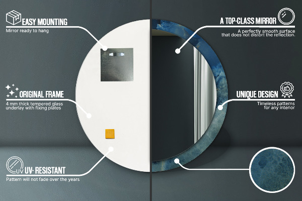 Bedrukte ronde spiegel Onyx-marmer