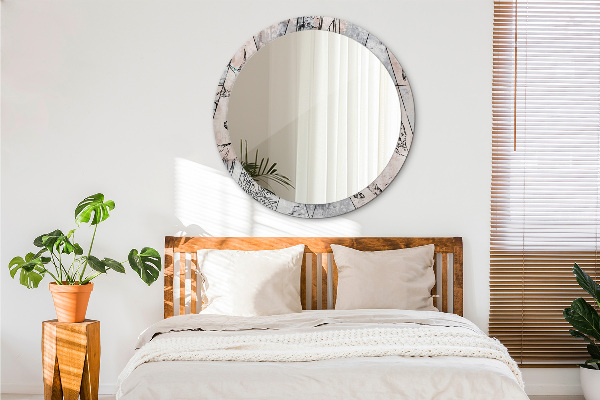 Ronde spiegel met decoratie Abstracte dieren